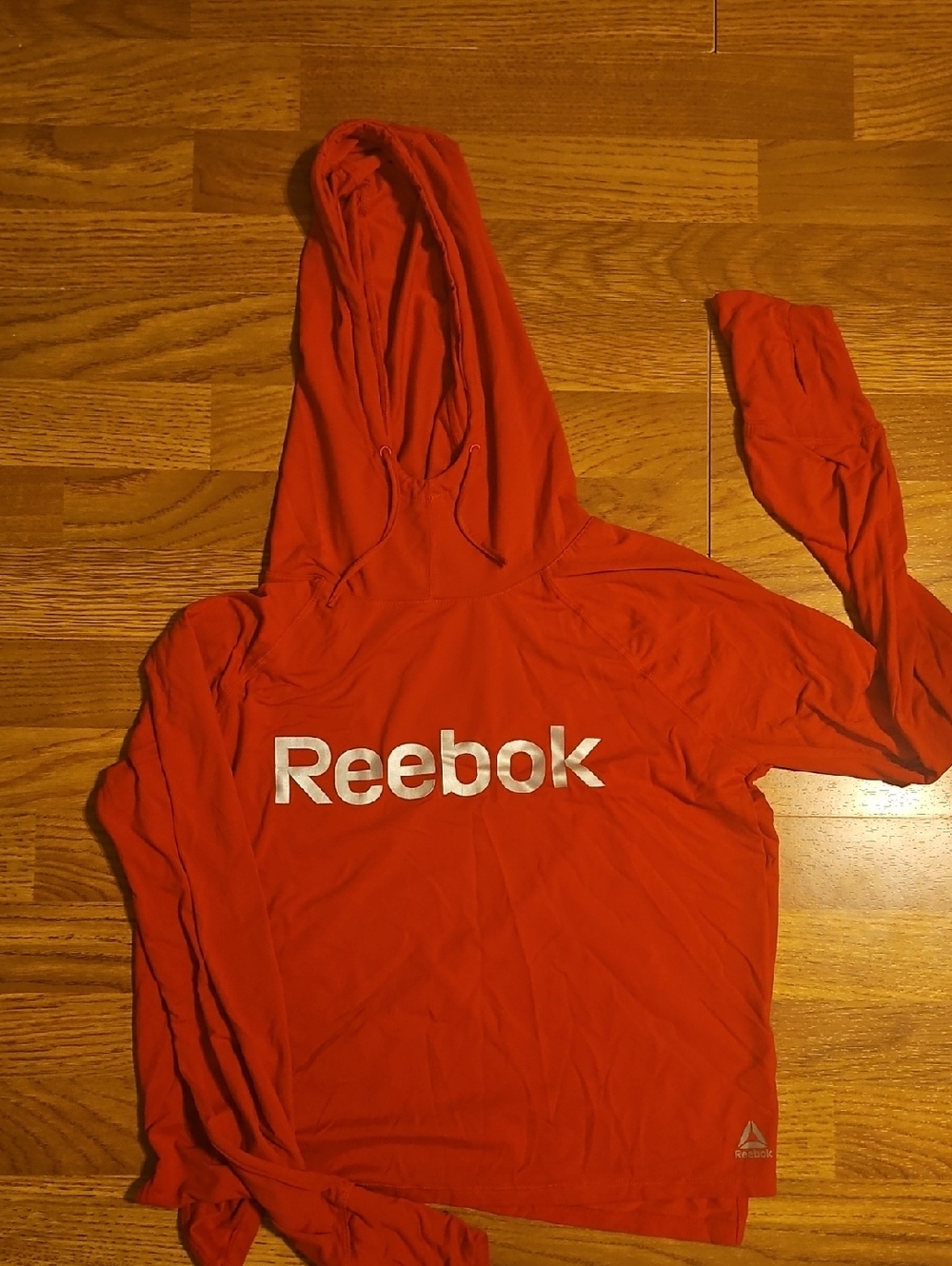 Reebok Red Hooded Lightweight Tee with Logo